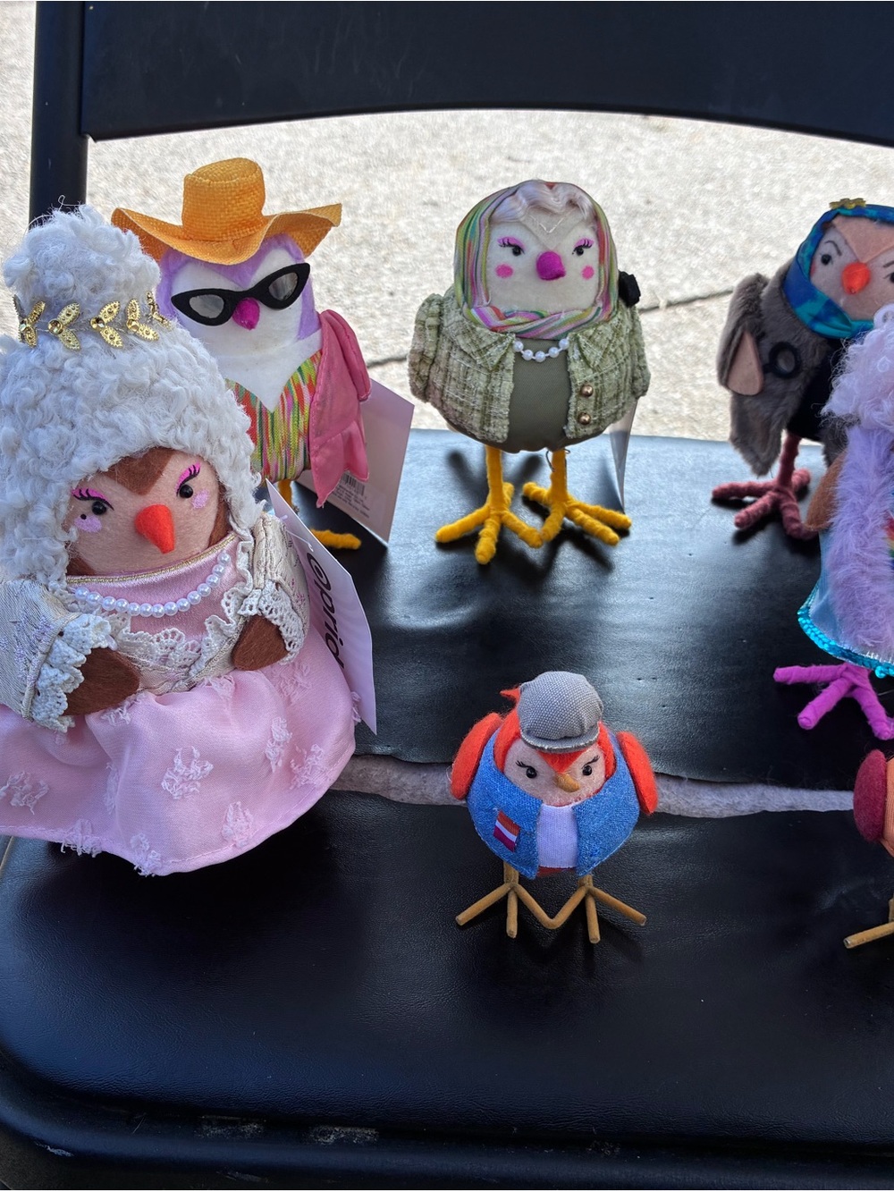 Target Colorful Fabric Bird Figurine Set - Pink, White, Green, Blue, Yellow